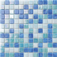 ALTTOGLASS   Pool Tile Cascade Blue Blend 1x1