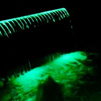 Illuminated Green Water Feature