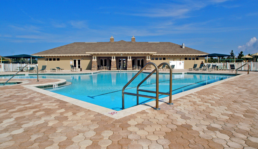 Large Pool Deck Built With Pavers