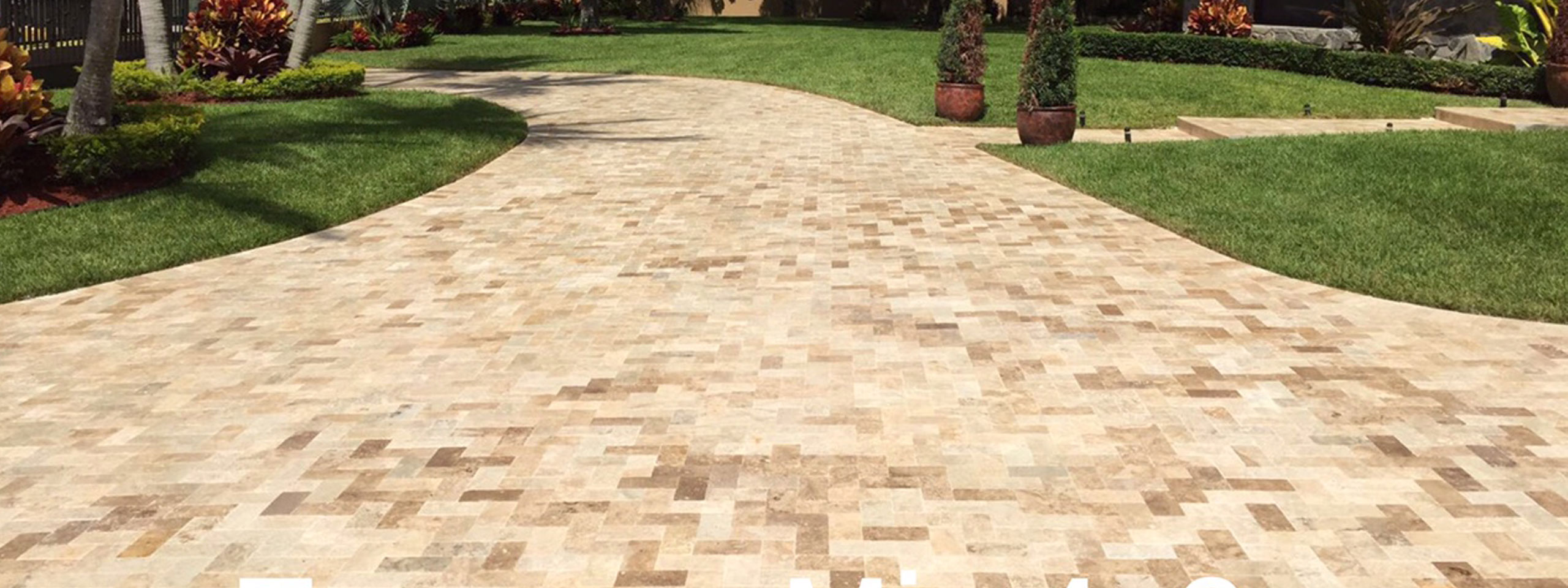 Travertine Pavers Driveway